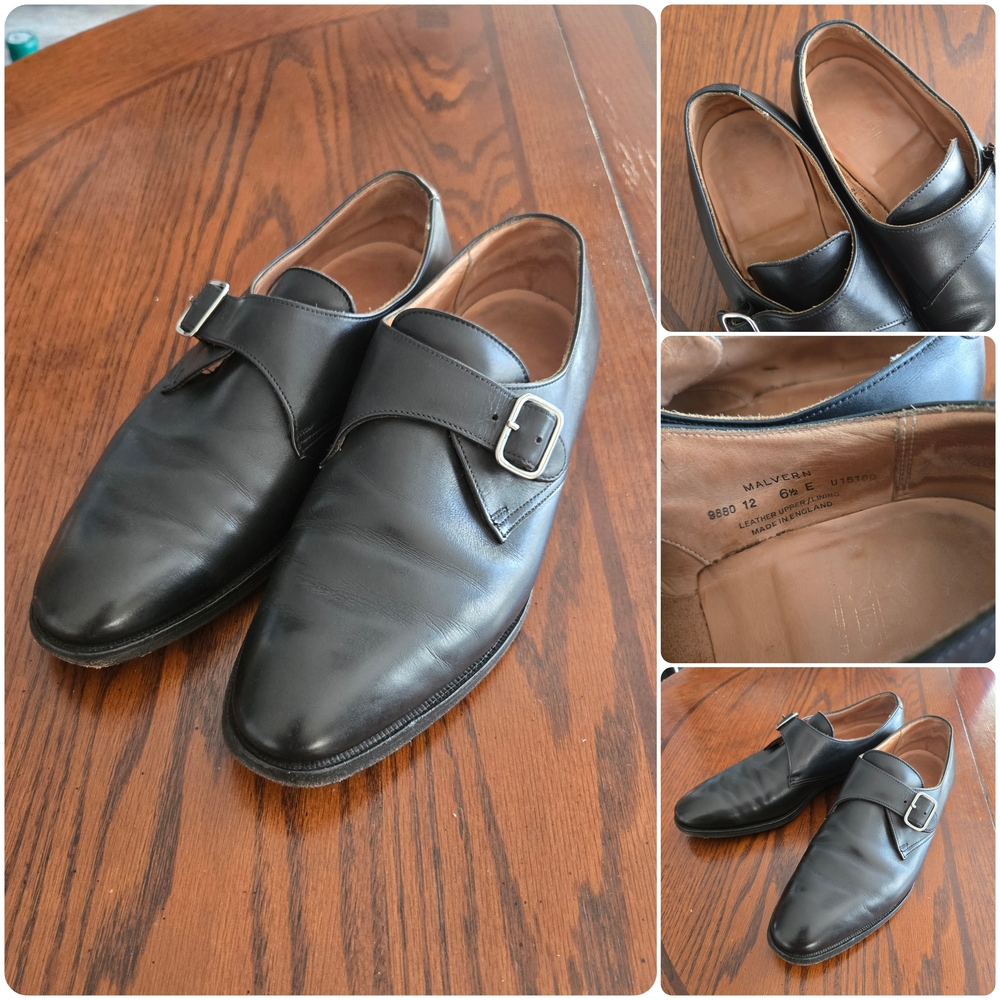 CROCKETT & JONES "Malvern" Black Monk Strap Shoes UK 6.5 US 7.5 E - Picture 1 of 11